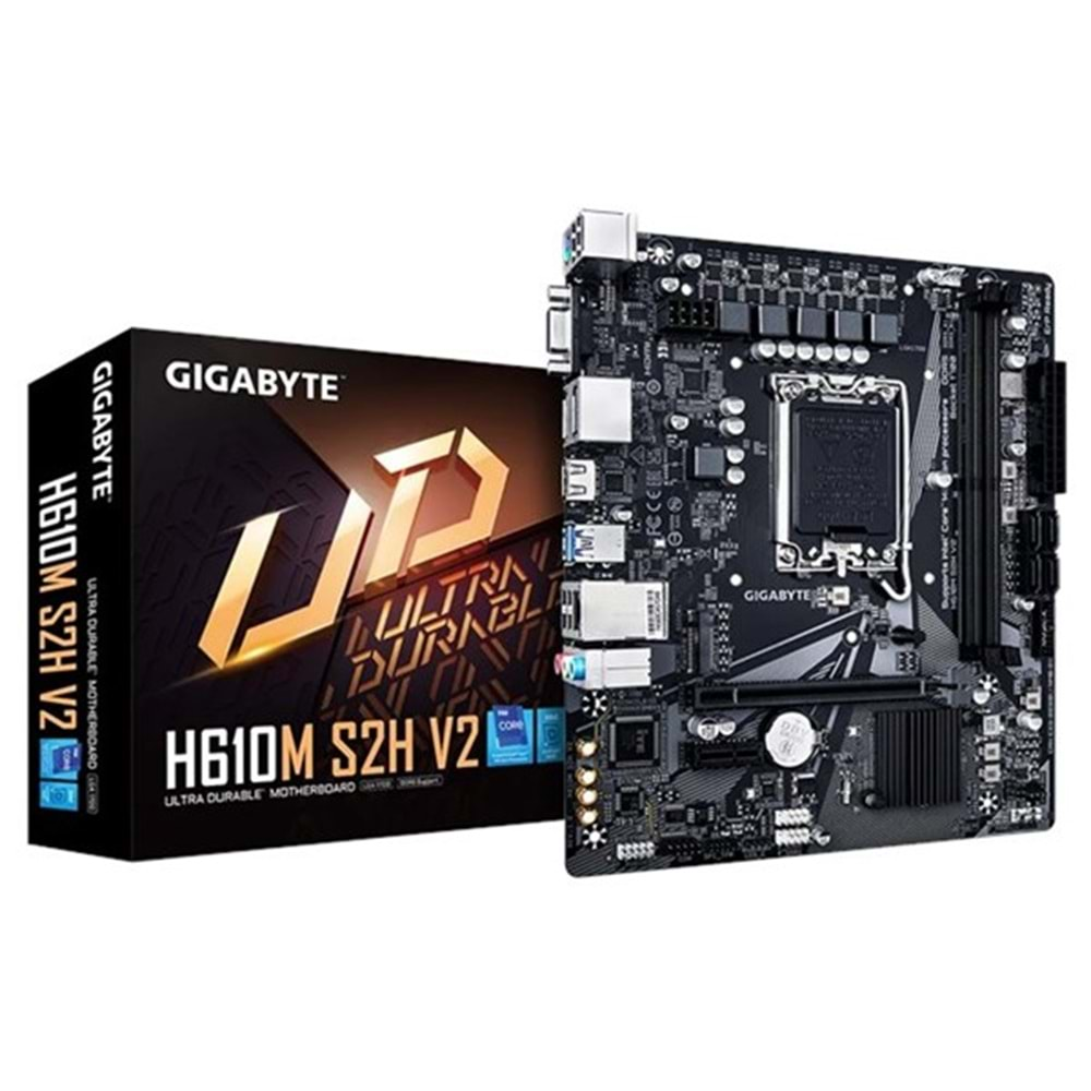 GIGABYTE H610M S2H v2 DDR5 HDMI DVI DP PCIe 16X v4.0 1700p mATX