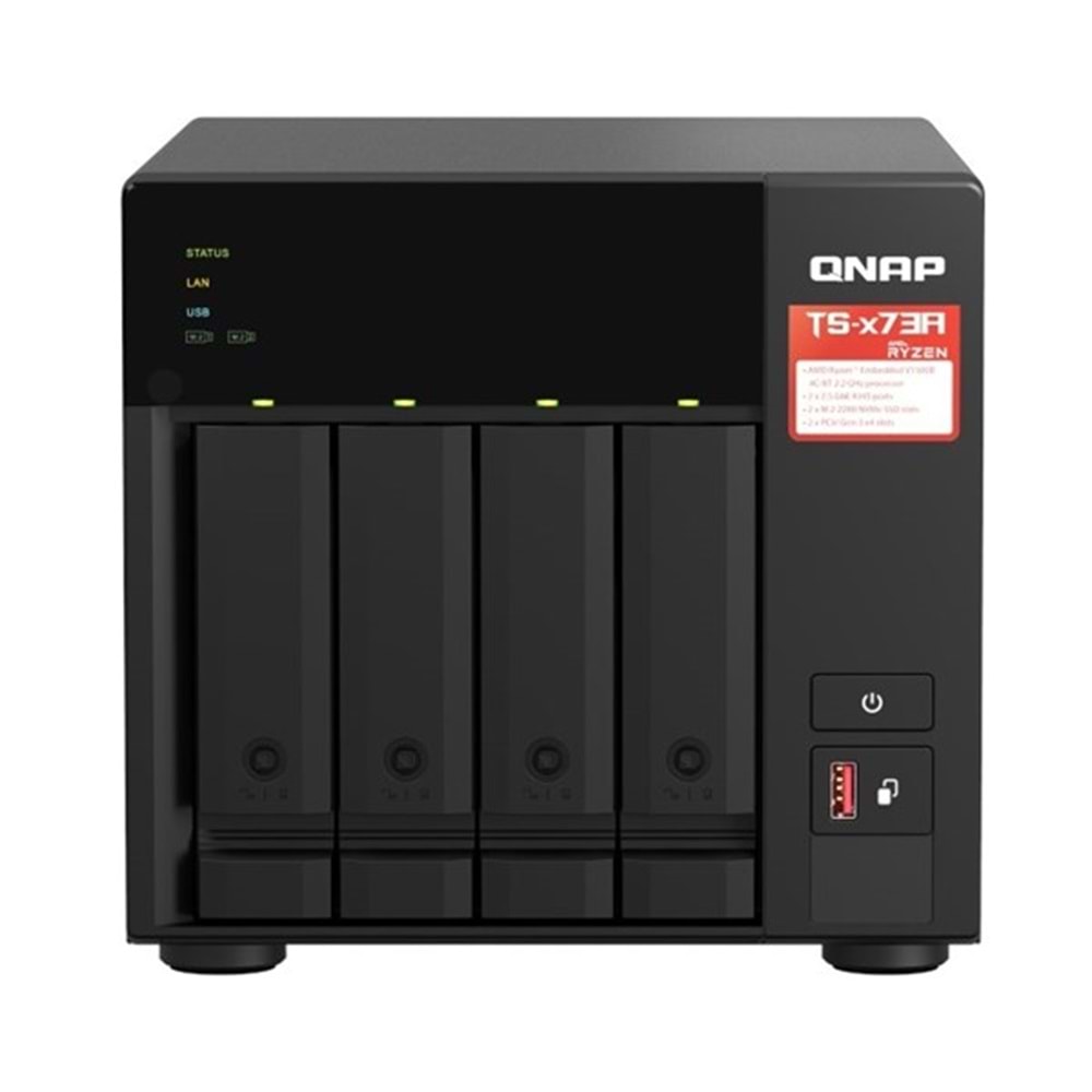 QNAP TS-473A RYZEN V1500B 8GB RAM- 4-diskli Nas Server (Disksiz)