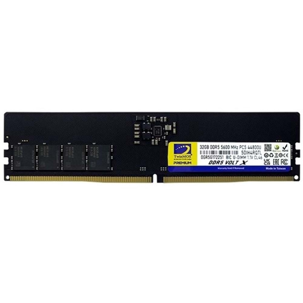 TWINMOS 32GB DDR5 5600MHZ PC RAM VALUE TMD532GB5600U46WO TWINMOS 32GB DDR5 5600MHZ PC RAM VALUE TMD532GB5600U46WO
