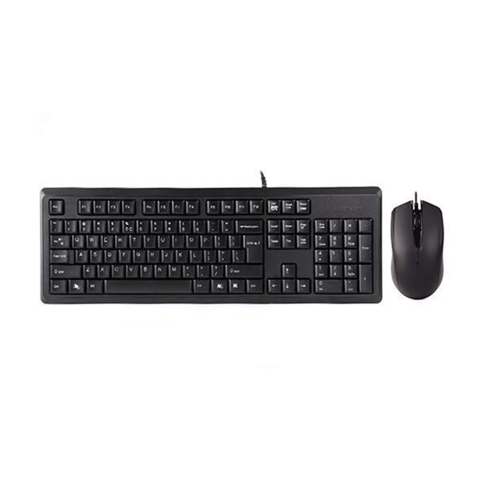 A4 TECH KR-9276 USB Q Trk Optic Mouse Suya Dayanıklı Siyah Multimedya Klavye - Mouse Set