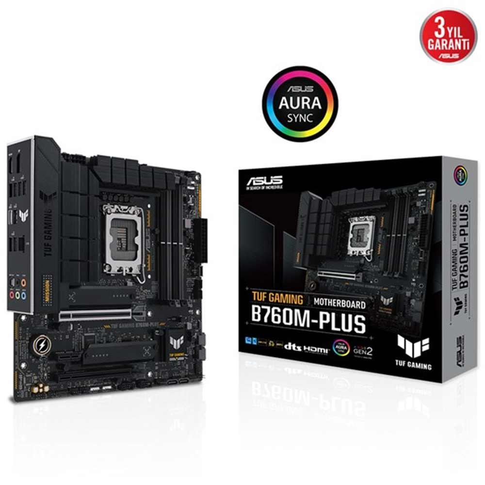 ASUS TUF GAMING B760M-PLUS DDR5 HDMI-DP PCIE 4.0 1700p mATX