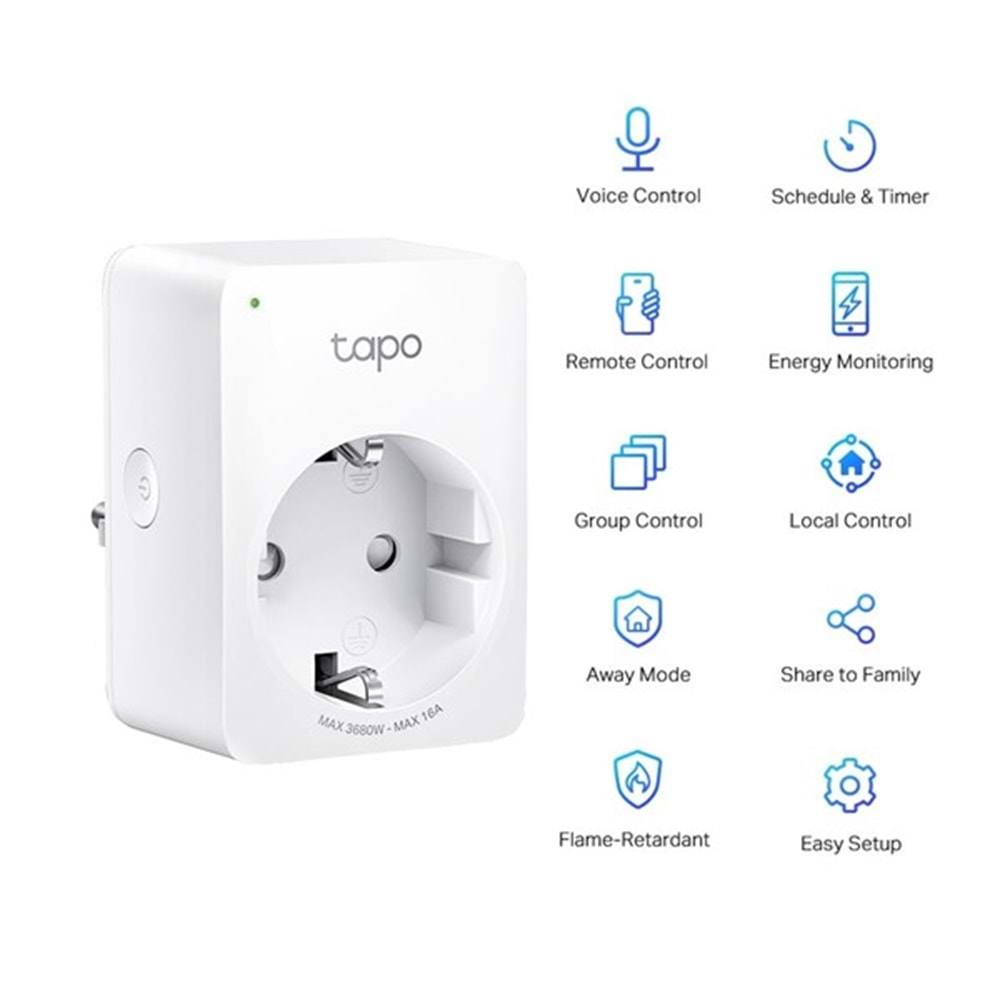 TP-LINK Tapo P110 Mini Akıllı WIFI Priz, Enerji İzleme 4-lü paket