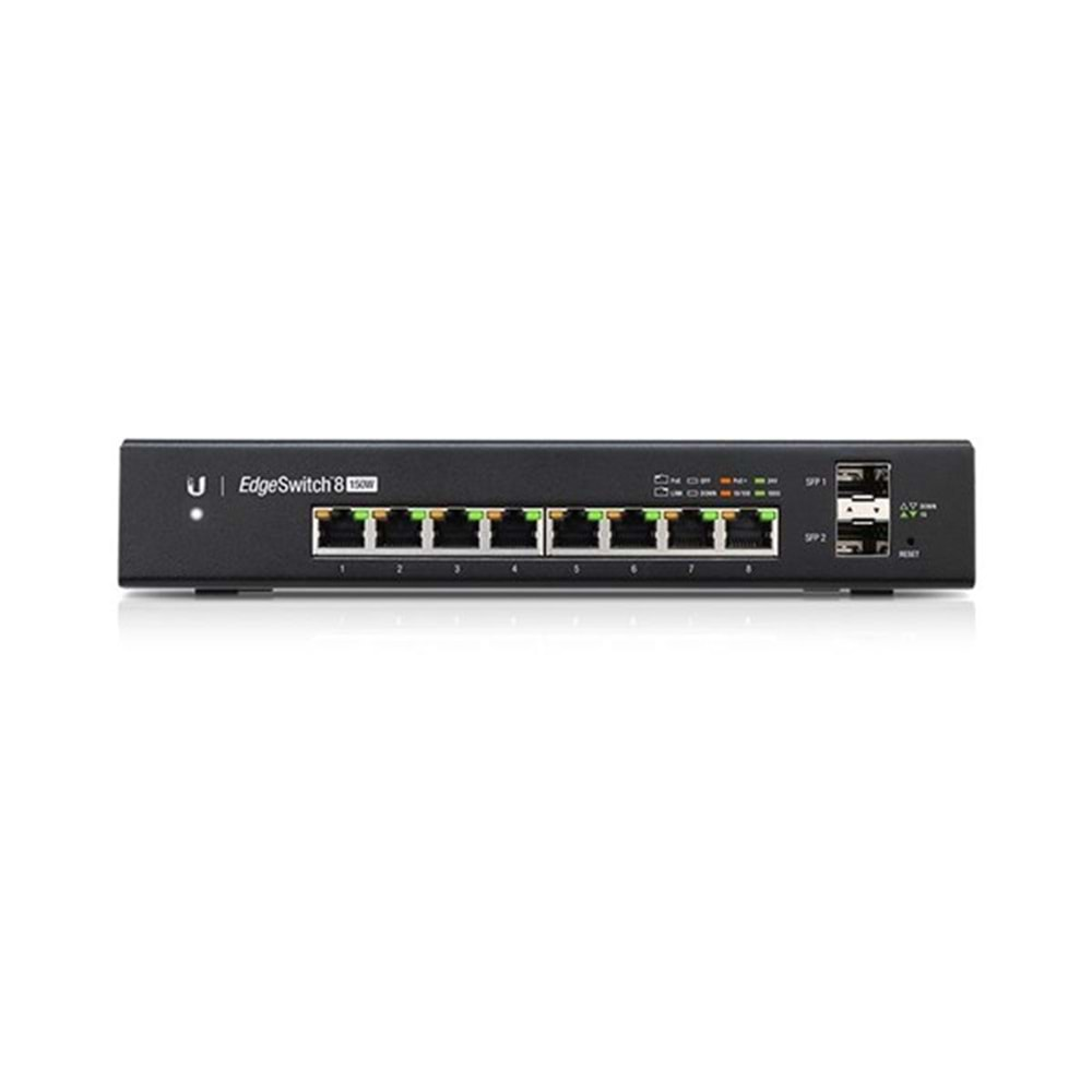 UBIQUITI 8-PORT 150W FULL POE ES-8-150W GIGABIT 2X-SFP YÖNETİLEBİLİR SWITCH