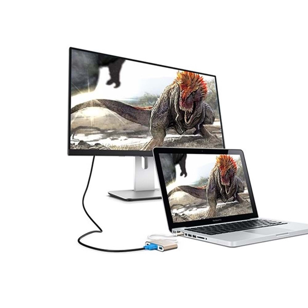 S-LINK SL-USB-C66 0.15metre TYPE-C-USB 3.0_VGA Çevirici Adaptör 4K