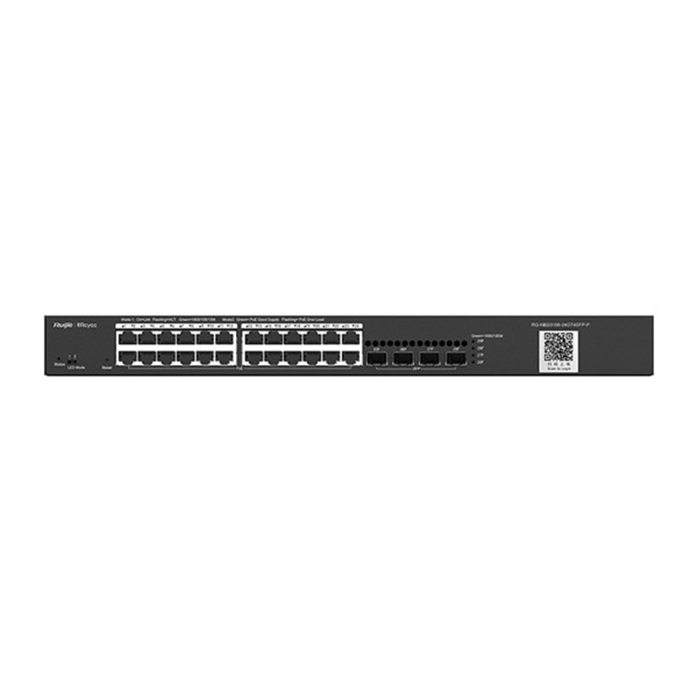RUIJIE 24port PoE 370w 4-SFP Gigabit Yönetilebilir Switch REYEE RG-NBS3100-24GT4SFP-P
