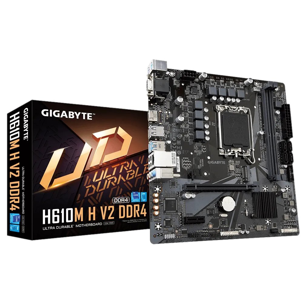 GIGABYTE H610M H V2 DDR4 M2 PCIe NVME HDMI PCIe 16X v4.0 1700p mATX