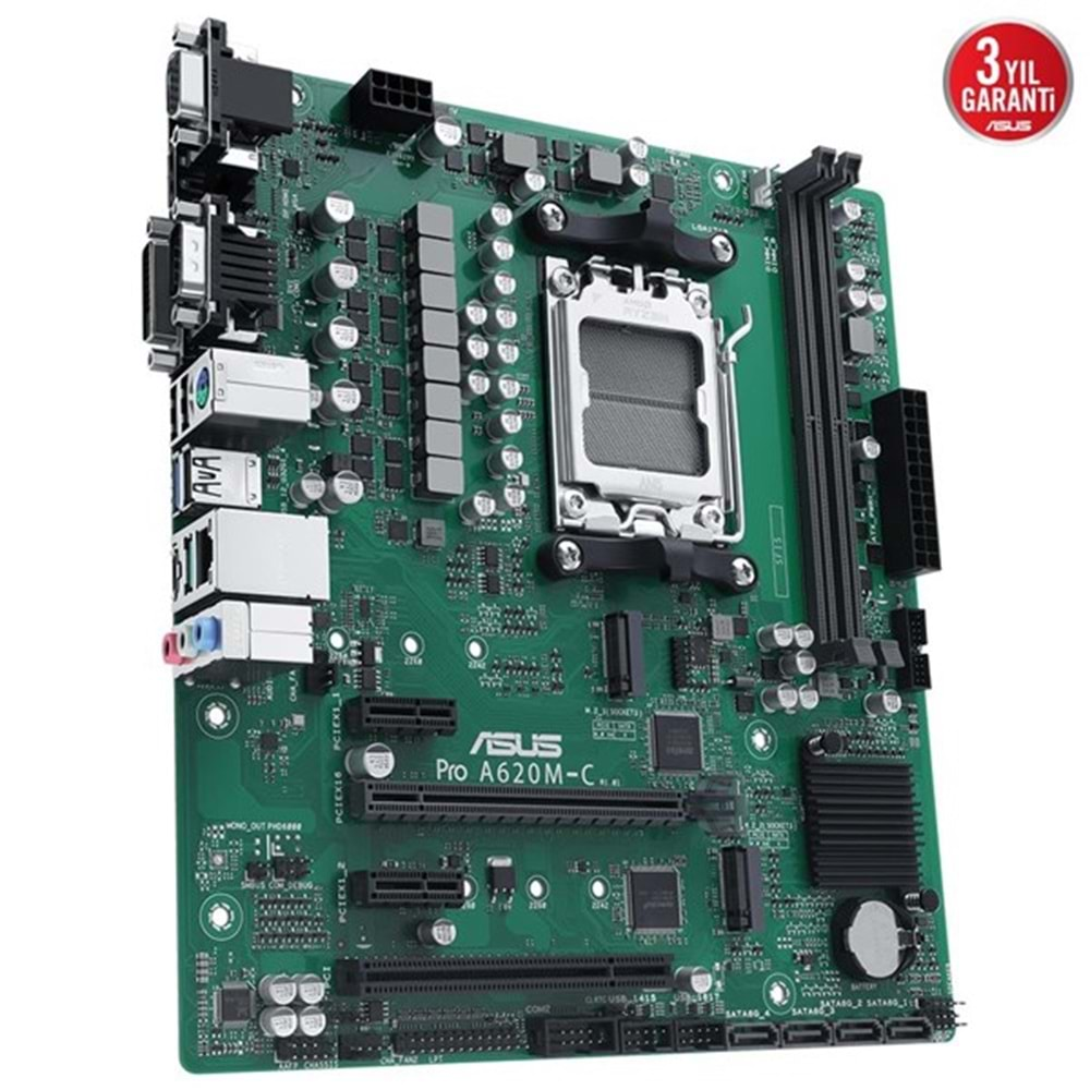 ASUS PRO A620M-C-CSM DDR5 HDMI-DP-DVI PCIE 4.0 AM5 KURUMSAL ANAKART