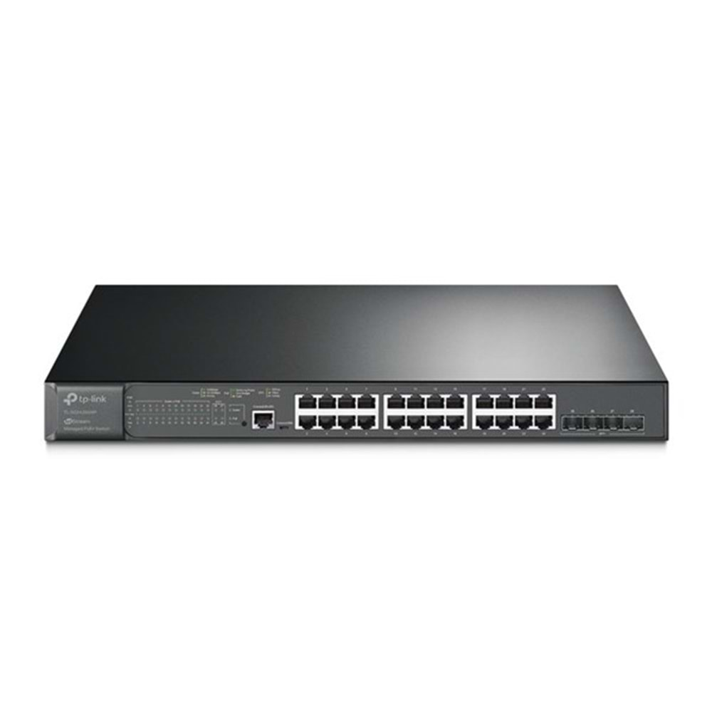 TP-LINK 24port TL-SG3428XMP GIGABIT 4-10GBE 384W YÖNETİLEBİLİR POE SWITCH