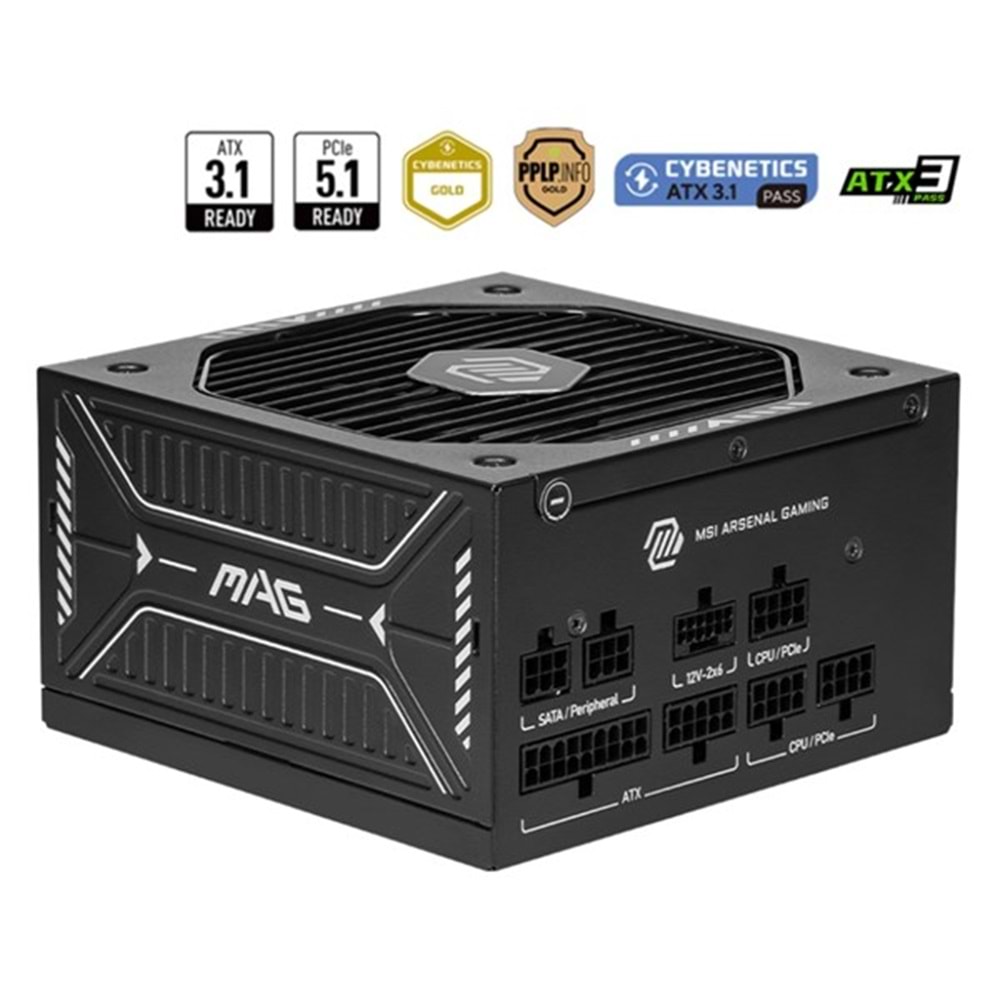 MSI 750W 80+ GOLD MAG A750GLS PCIE 5.1 POWER SUPPLY MSI 750W 80+ GOLD MAG A750GLS PCIE 5.1 POWER SUPPLY