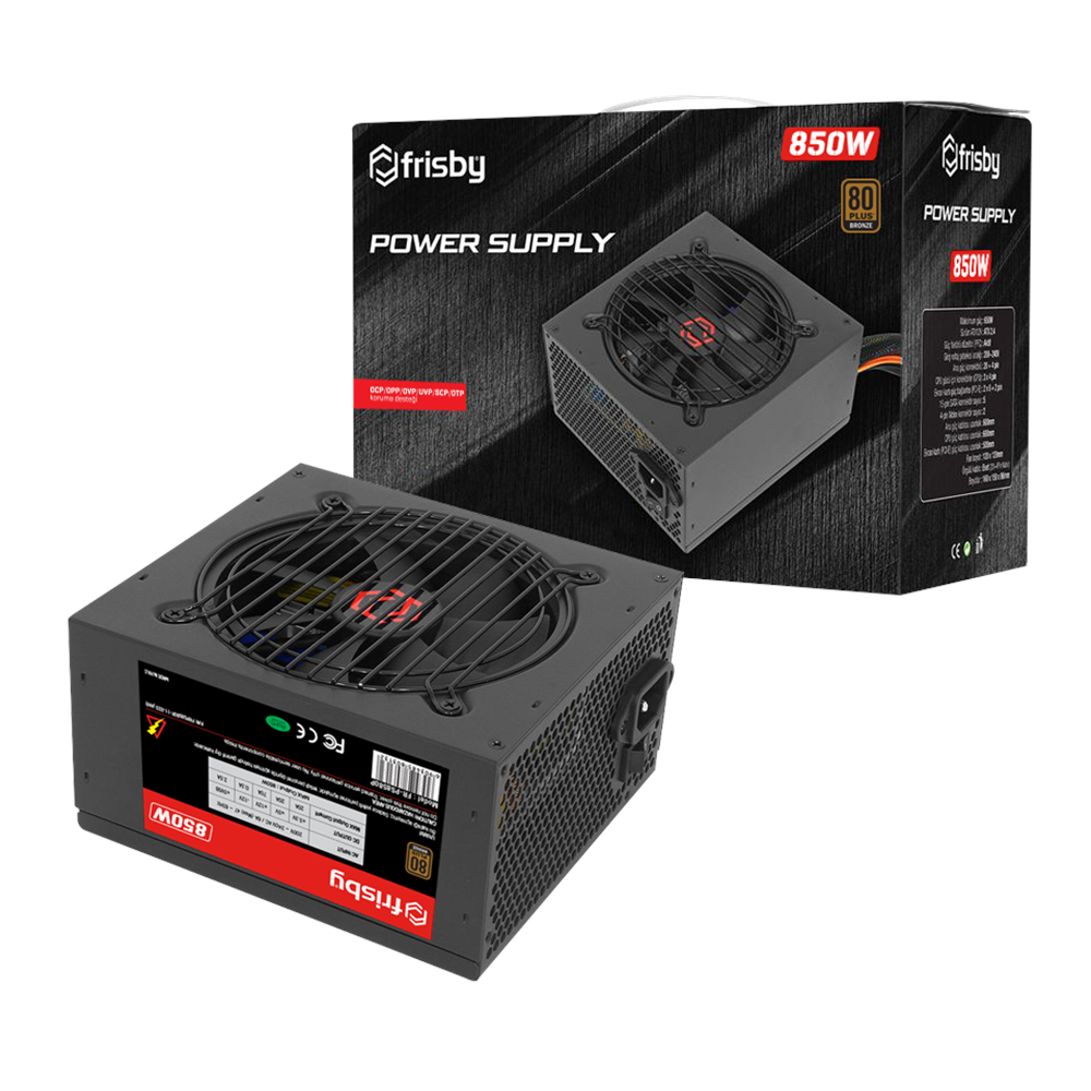 FRISBY 850W 80+ Bronze FR-PS8580P 12cm Fanlı Power Supply