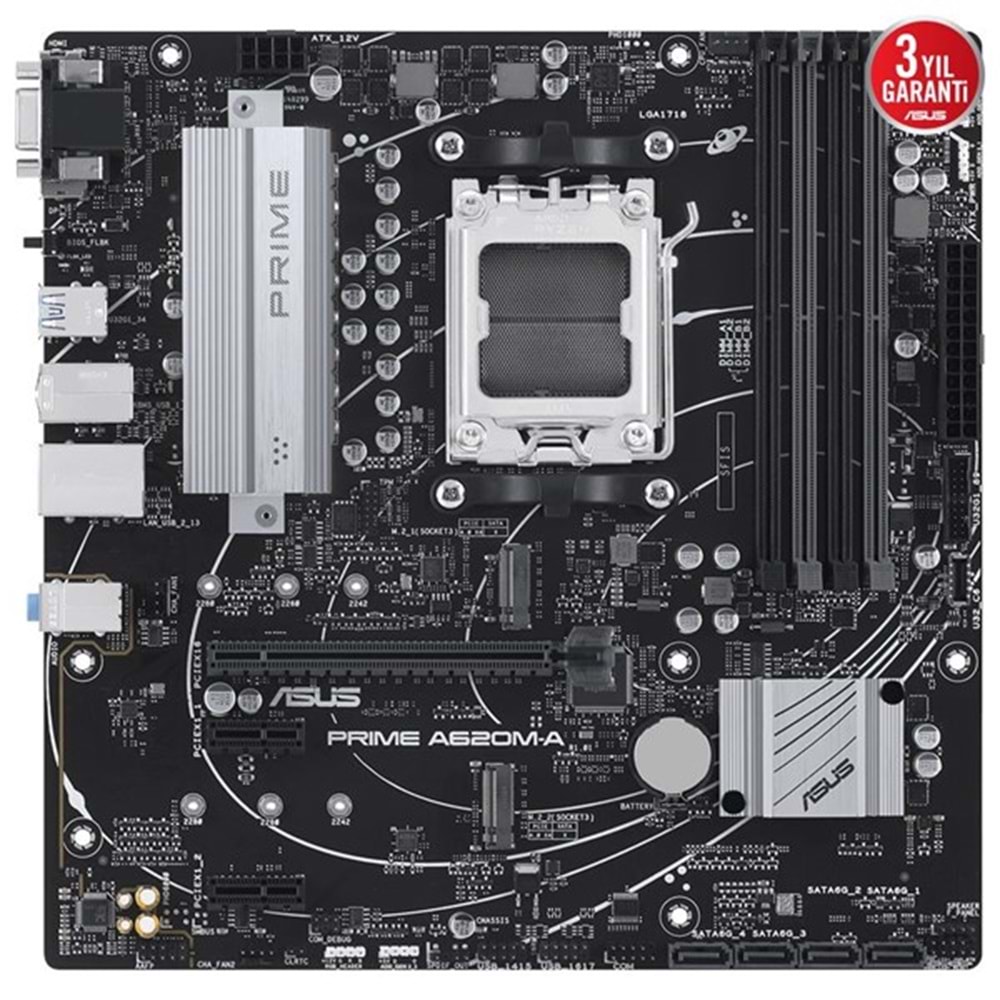 ASUS PRIME A620M-A-CSM DDR5 HDMI DP PCIe 16X v4.0 AM5 mATX