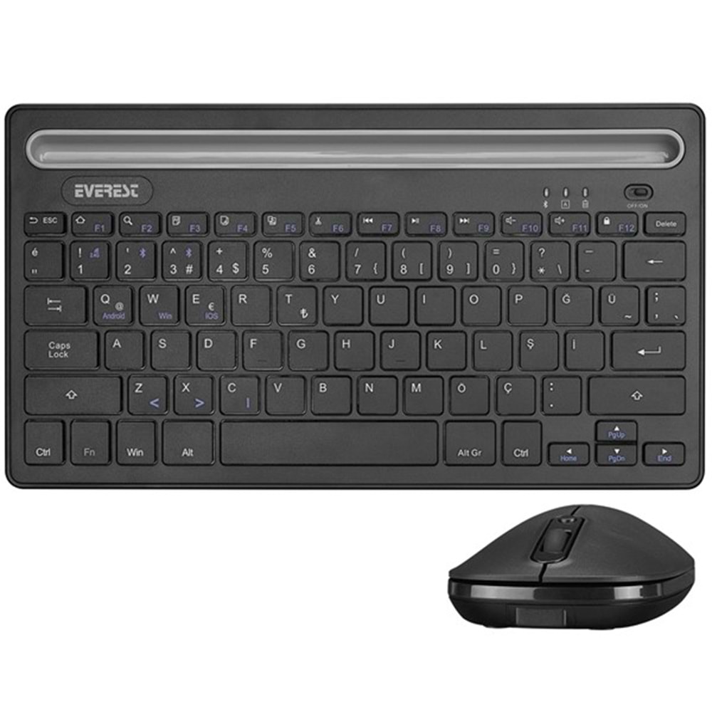EVEREST KM-BT803 Bluetooth Q Trk Siyah Klavye - Mouse Set