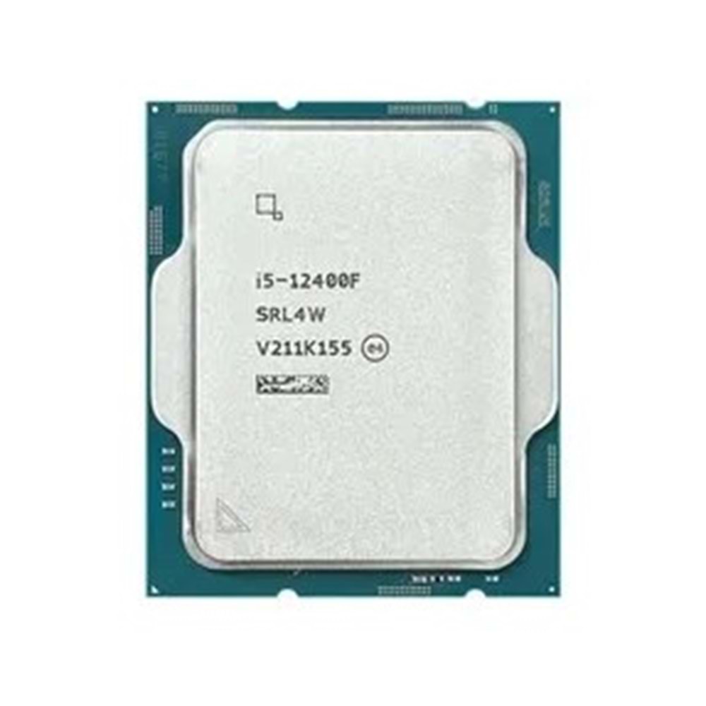 INTEL CORE i5 12400F 18MB 6çekirdekli VGA YOK 1700p 65w Kutusuz+Fansız