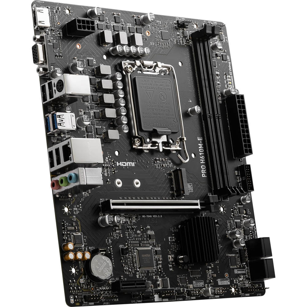 MSI PRO H610M-E DDR5 M2 PCIe NVME HDMI PCIe 16X v4.0 1700p mATX
