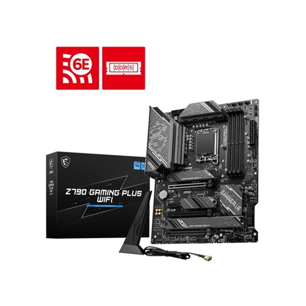 MSI Z790 GAMING PLUS WIFI DDR5 HDMI DP PCIe 16X v4.0 1700p ATX 