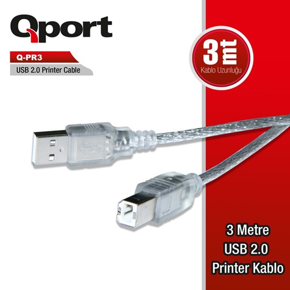 QPORT 3metre Q-PR3 Yazıcı Kablosu 2.0v