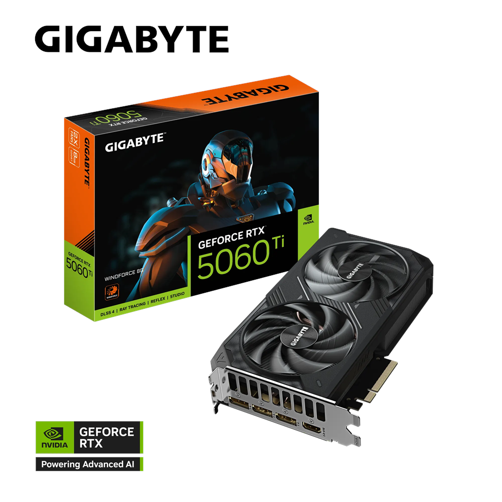 GIGABYTE 8GB RTX5060TI WINDFORCE GV-N506TWF2-8GD GDDR7 128Bit HDMI DP PCIe 5.0