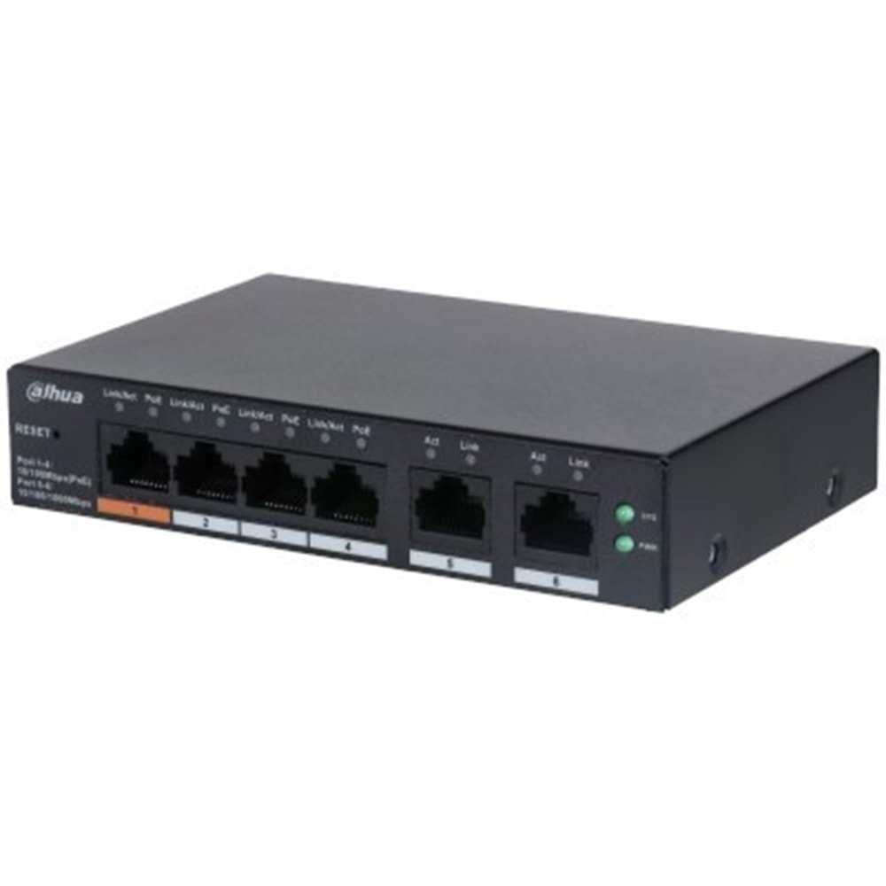 DAHUA 4port PoE 65w 2-Uplink 10/100 Cloud Yönetilebilir Switch CS4006-4ET-60