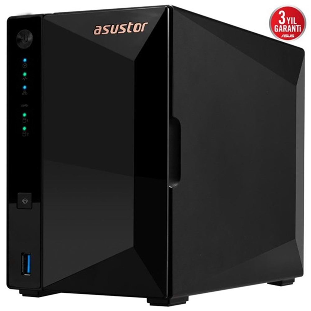 ASUSTOR 2diskli Realtek QC-2GB RAM-2.5GbE Nas Server AS3302T v2