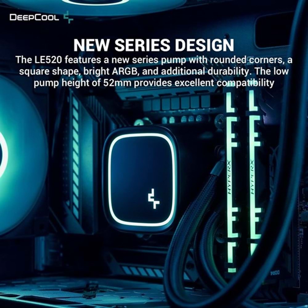 DEEPCOOL 240mm LE520 RGB Sıvı Soğutmalı AM5-1700p İşlemci Fanı