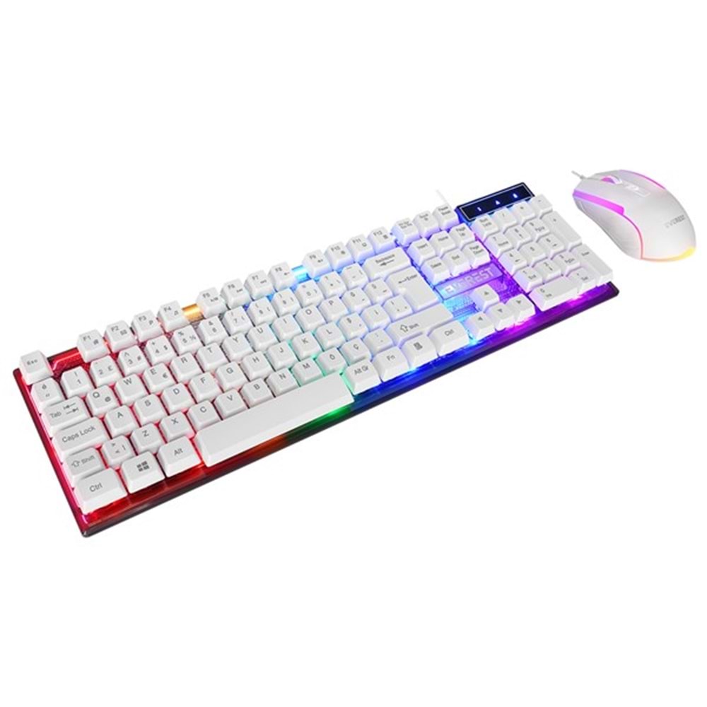 EVEREST LUMINAX USB Q Beyaz Gaming Klavye - Mouse Set KM-198