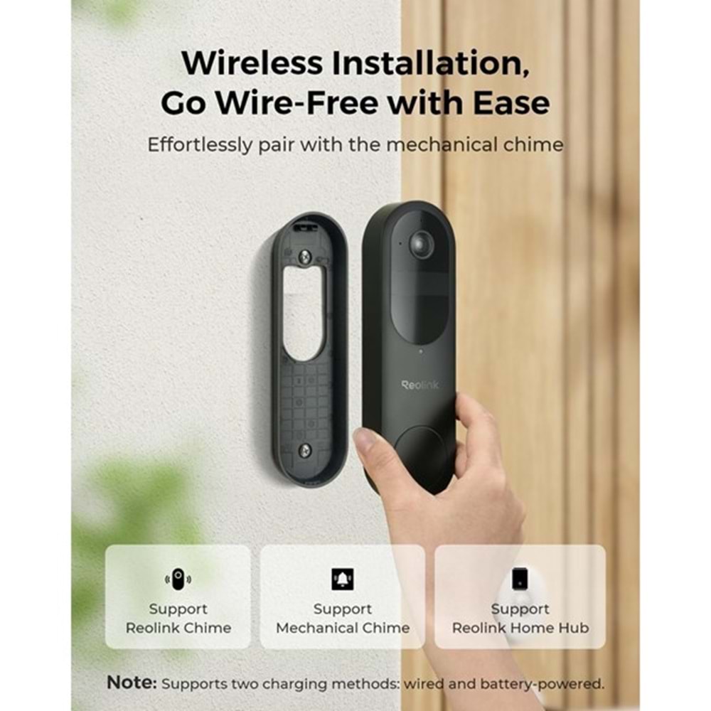 REOLINK 4MP Video Dorbell Bataryalı Kapı Zili IP Kamera PoE