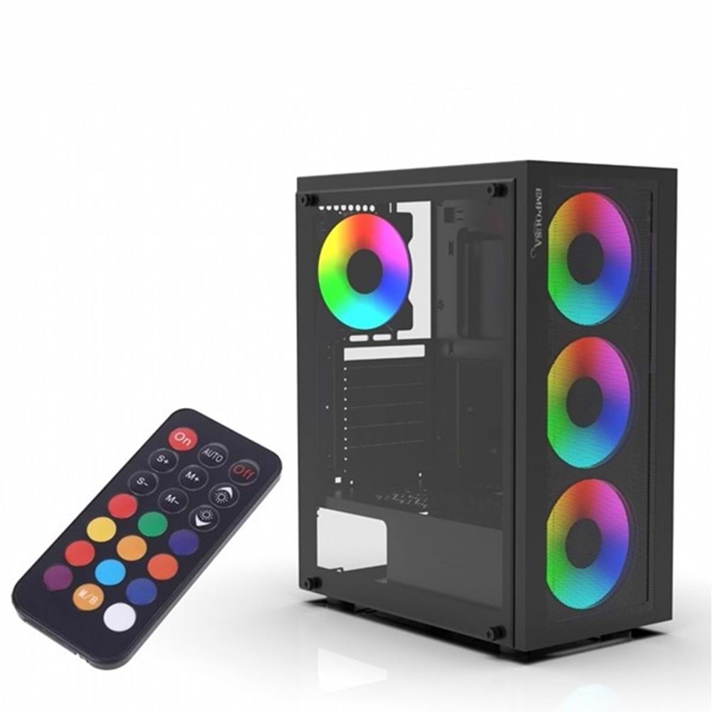 INCA 650W 80+ BRONZE EMG-15XN Gaming Mid-Tower PC Kasası ARGB Kontrolcü