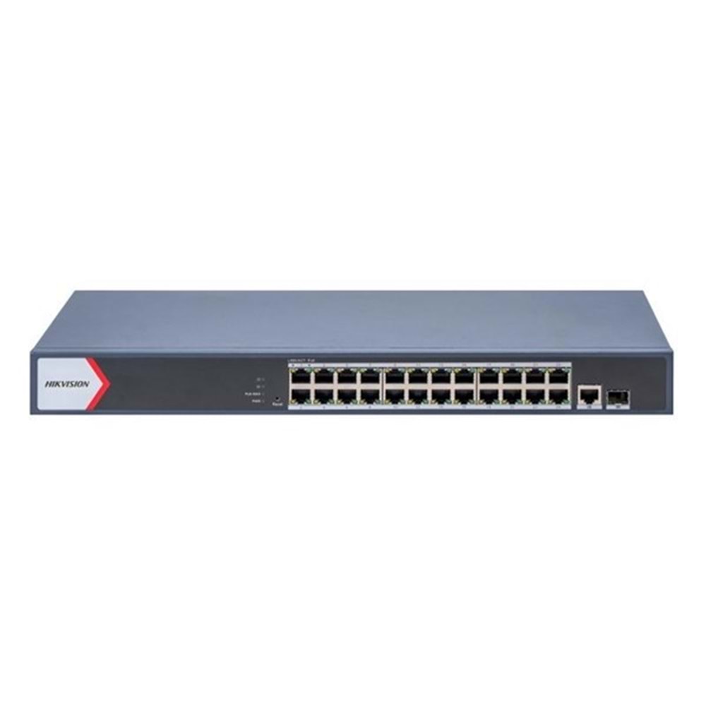 HIKVISION 24port PoE 230w 1-SFP 1-Uplink Gigabit Yönetilemez Switch Metal DS-3E1526P-EI/M