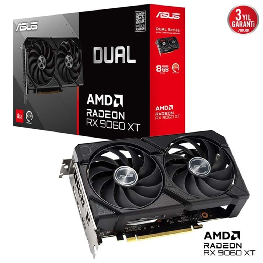 ASUS 8GB DUAL RX9060XT-8G GDDR6 128bit HDMI DP PCIe 5.0