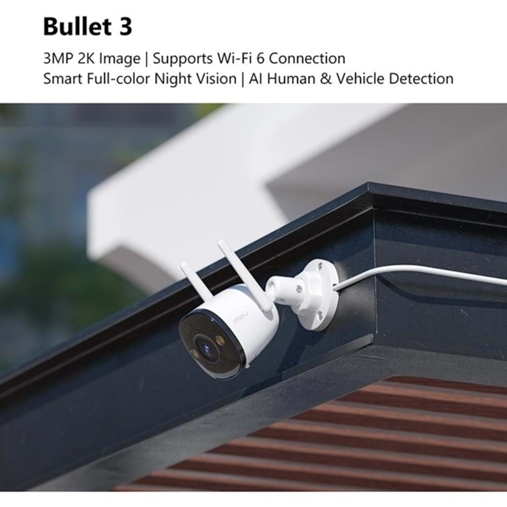 IMOU 3MP Bullet 3.6mm Wıfı Kablosuz IP Kamera Bullet 3 IPC-S3EP-3M0WE