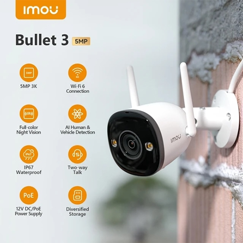 IMOU 5MP Bullet 3.6mm Wıfı Kablosuz IP Kamera Bullet 3 IPC-S3EP-5M0WE