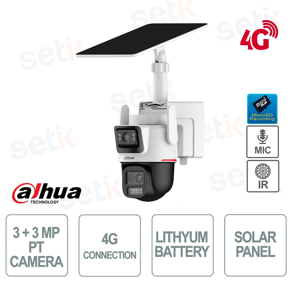 DAHUA 3+3MP PT Speed Dome WizColor 4G Solar IP Kamera IPC-PTS2649C-3E3Z-4GB20