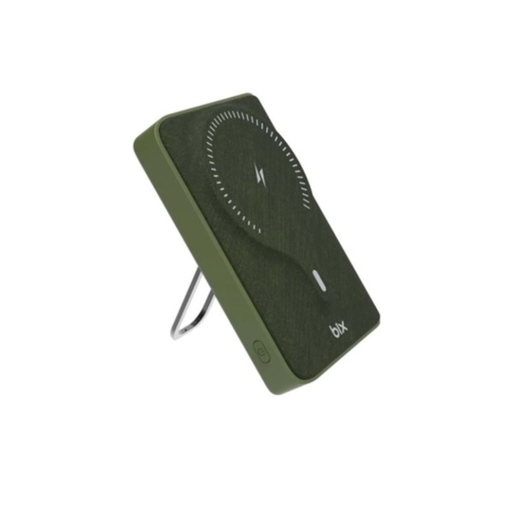 BIX 10000mAh BXPB105-GRE 22.5W-15W Kablosuz Powerbank Yeşil