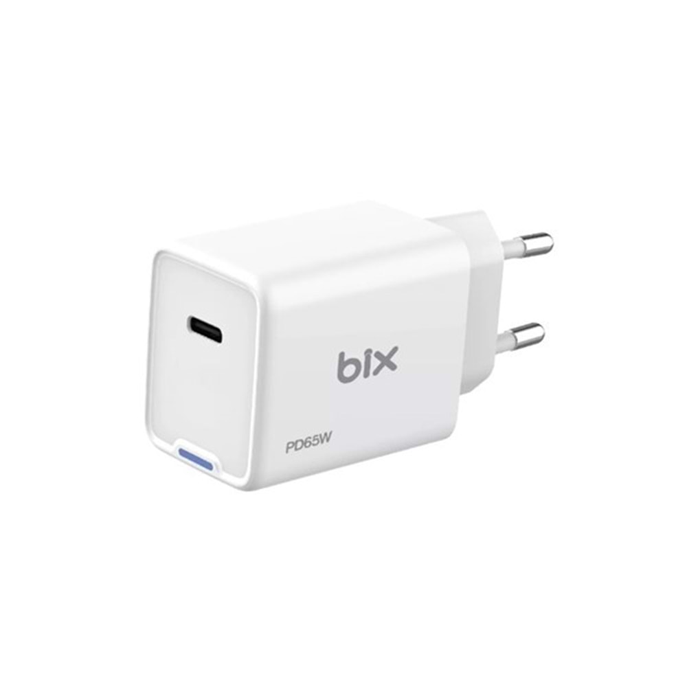 BIX BX1P65G-WE 65W ŞARJ ADAPTÖR (TYPE-C) Beyaz PPS ÖZELLİKLİ