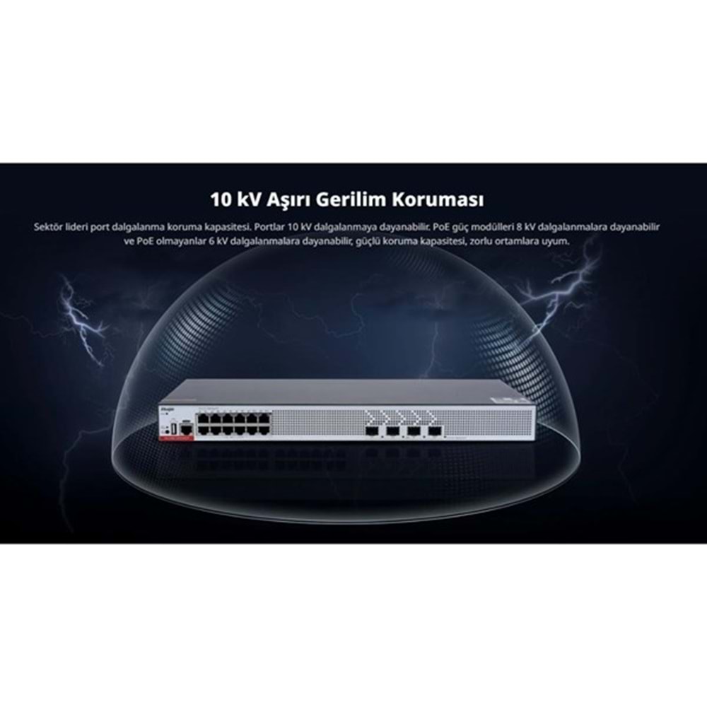 RUIJIE 12port PoE 405w 4-SFP 10GbE Yönetilebilir Switch RG-CS83-12GT4XS-P