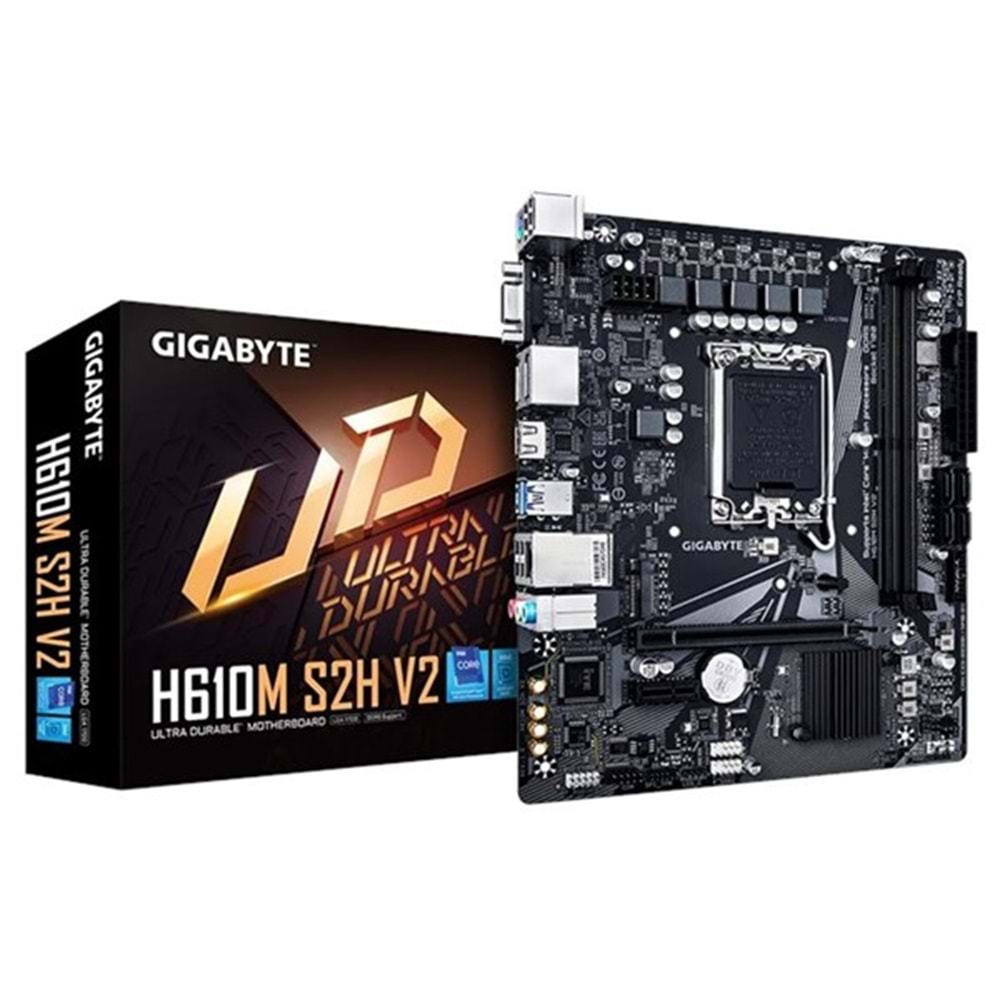 GIGABYTE H610M S2H v2 - DDR5 HDMI DVI DP PCIe 16X v4.0 1700p mATX