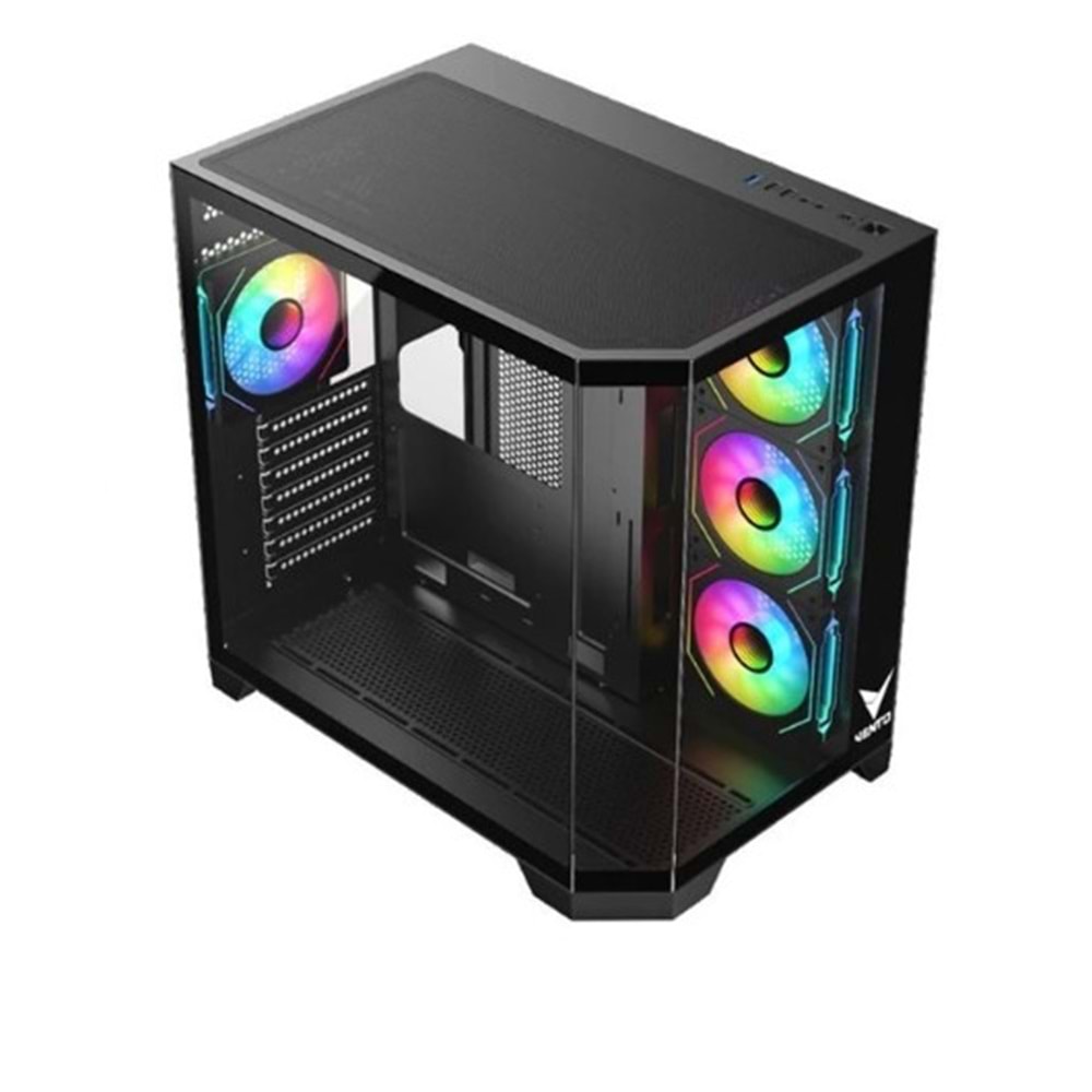 VENTO VG4204FA Panoramik Gaming EATX PC Kasası Siyah