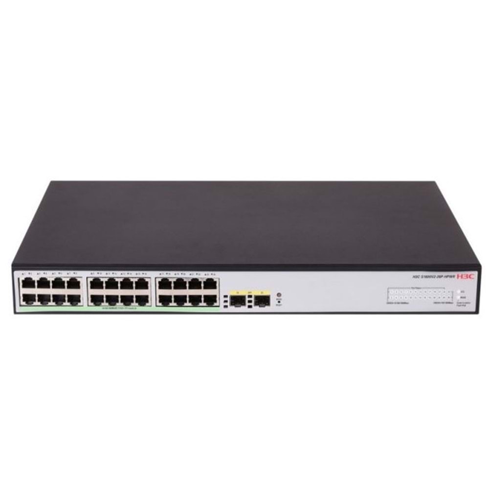 H3C 24port PoE 370w 2-SFP Gigabit Yönetilebilir Switch 1600V2-26P-HPWR
