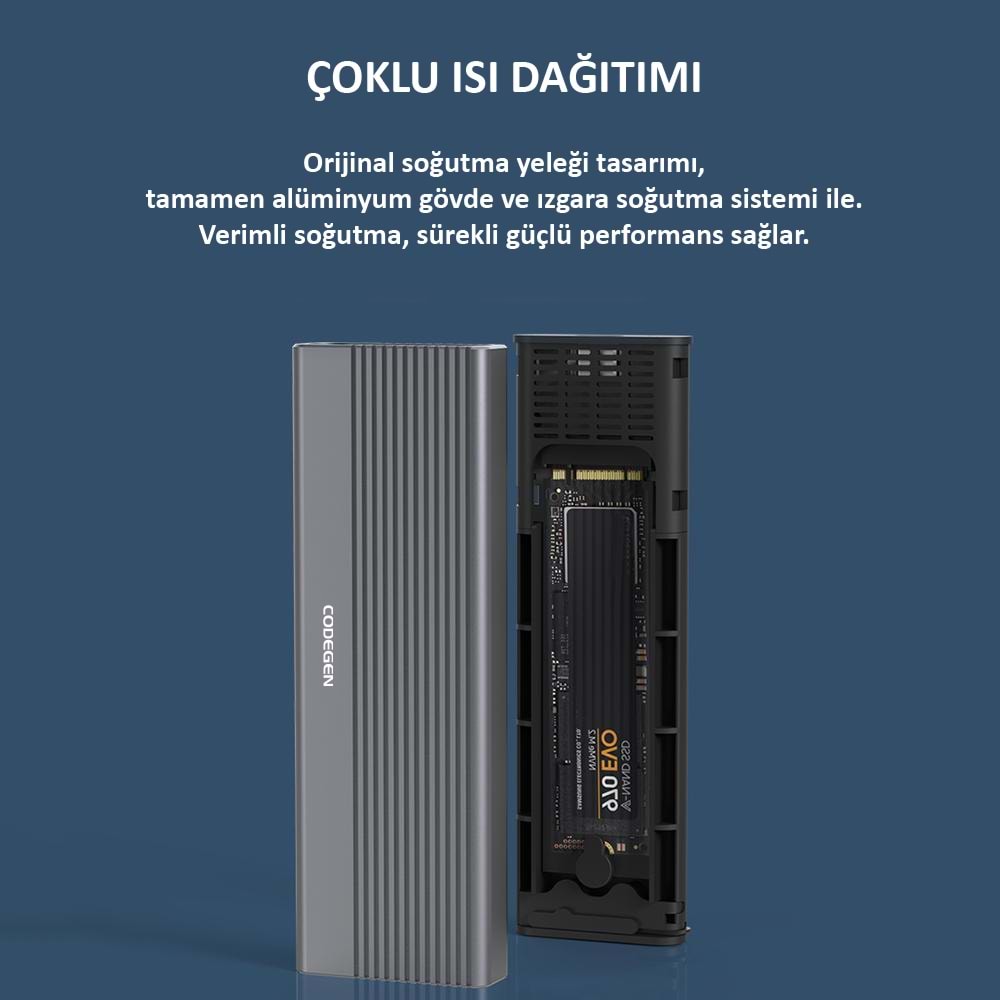 CODEGEN Type C USB 3.1 NVME M2 SSD 10Gbps Alüminyum Disk Kutusu (CDG-SSD-40BC)