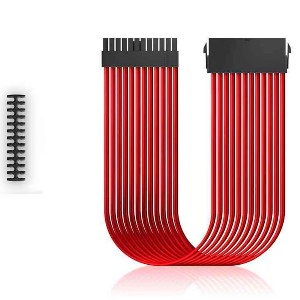 DEEPCOOL EC300-24P-RD 18AWG fiber 300mm Standart ATX PS2 güç kaynağı uzatma kablosu yüksek kaliteli 