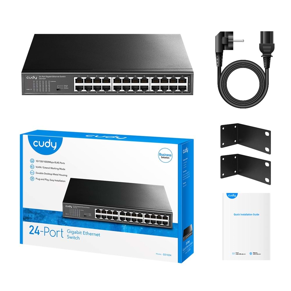 CUDY 24port Gigabit Yönetilemez Metal Kasa Switch GS1024 
