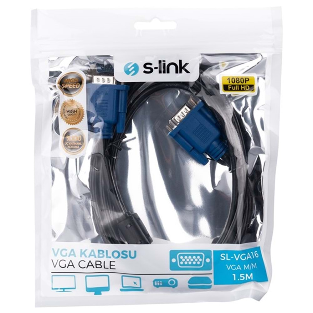 S-link 1.5metre SL-VGA16 VGA Görüntü Kablosu