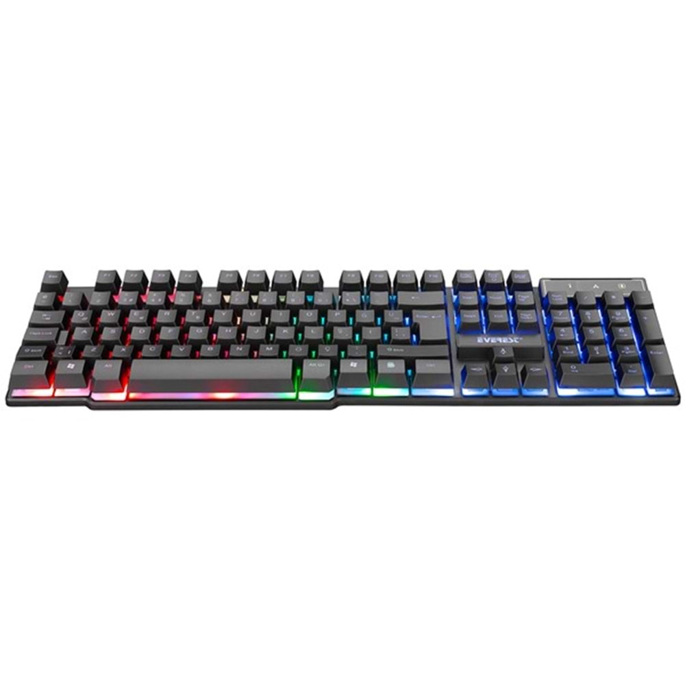 Everest KB-188 Borealis Siyah USB Gökkuşağı Aydınlatmalı Q Gaming Oyuncu Klavyesi