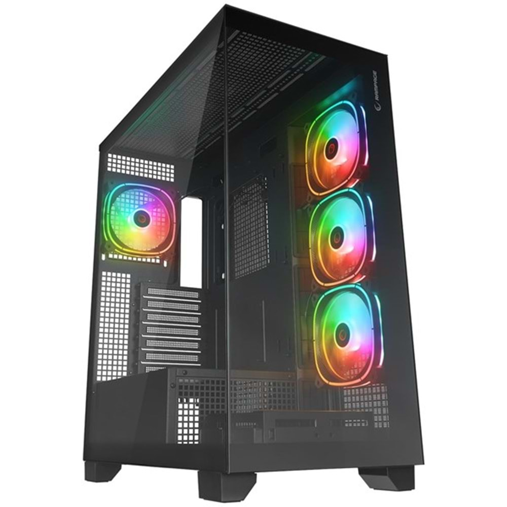 RAMPAGE HYDRA V2 BLACK 4-ARGB FANLI GAMING MID-TOWER PC KASASI