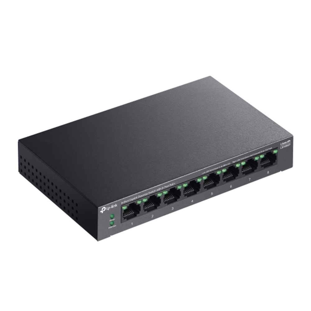 TP-LINK 8port PoE 62w Gigabit Yönetilemez Switch LS108GP