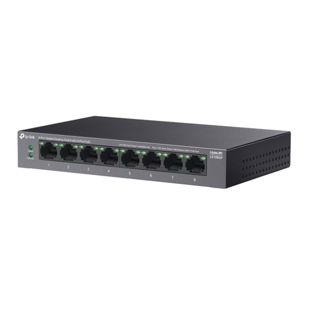 TP-LINK 8port PoE 62w Gigabit Yönetilemez Switch LS108GP