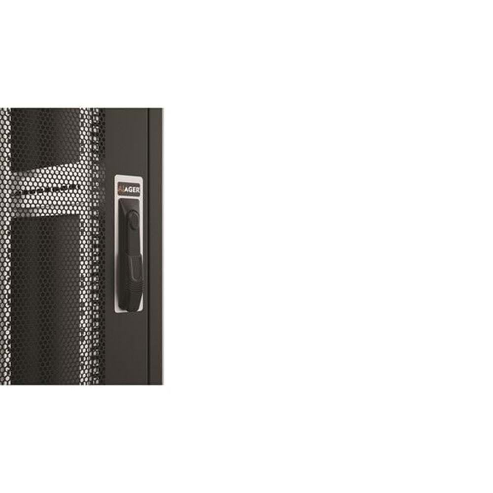 AGER 32U 600x800mm Dikili Tip Siyah Kabinet Vega AG-VB32U6080S1 Cam Kapak 