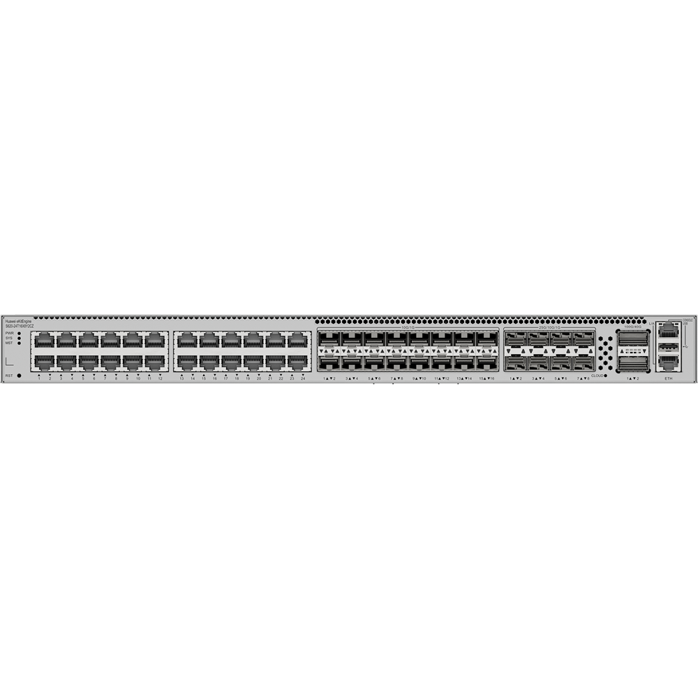 HUAWEI 24port 10-SFP/8-SFP 25GbE/2-SFP 100GbE Gigabit 10xSFP+/8x25GE/2x100GE Yönetilebilir Switch eKIT S620-24T16X8Y2CZ