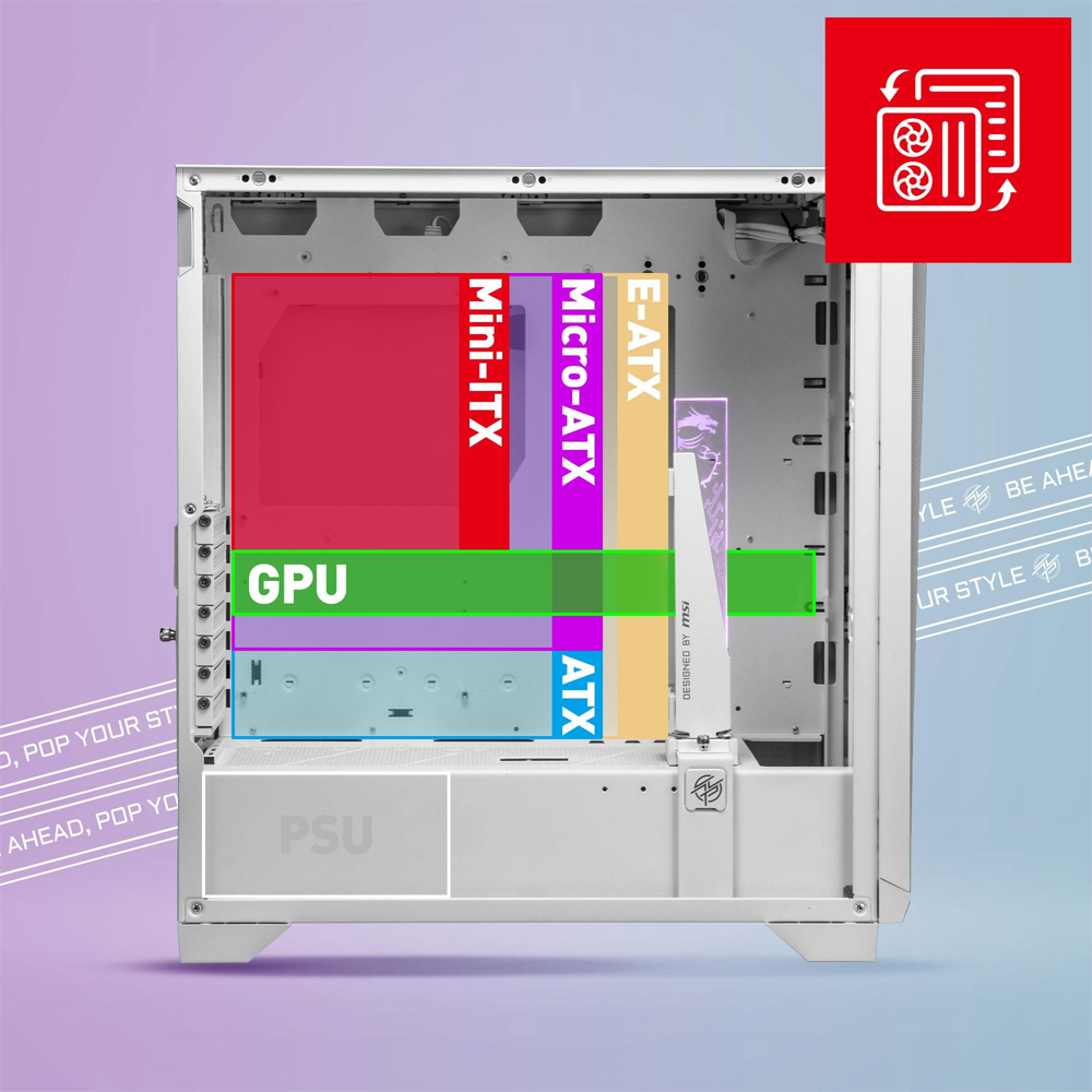 MSI MPG GUNGNIR 300R Gaming Mid-Tower PC Kasası Beyaz