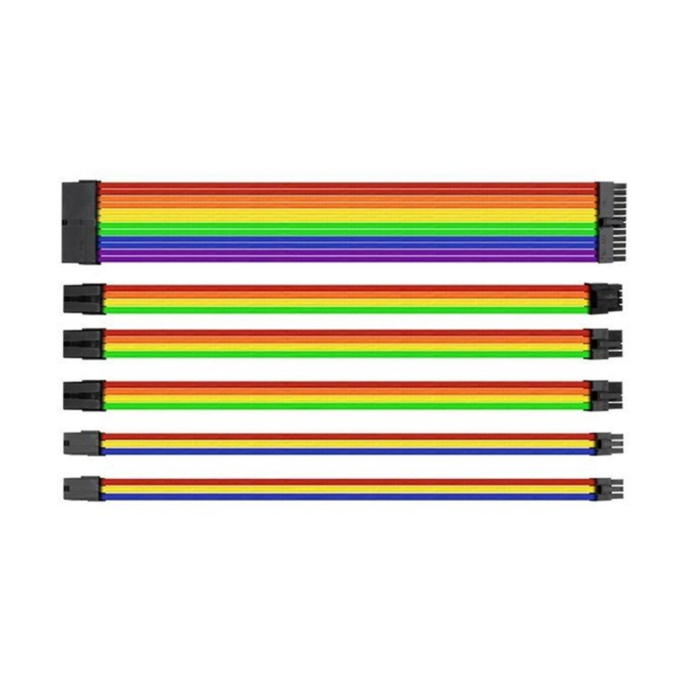 Thermaltake TtMod AC-049-CNONAN-A1 Rainbow Power Supply Sleeved Kablo Seti (16 AWG)